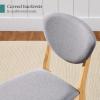 imageBest Choice Products Dining Chairs Set of 2 MidCentury Modern Upholstered Wood Armless wSeat Cushion Padded Backrest  WalnutCreamLight OakLight Gray
