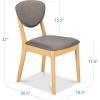 imageBest Choice Products Dining Chairs Set of 2 MidCentury Modern Upholstered Wood Armless wSeat Cushion Padded Backrest  WalnutCreamLight OakMedium Gray