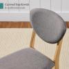 imageBest Choice Products Dining Chairs Set of 2 MidCentury Modern Upholstered Wood Armless wSeat Cushion Padded Backrest  WalnutCreamLight OakMedium Gray