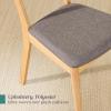 imageBest Choice Products Dining Chairs Set of 2 MidCentury Modern Upholstered Wood Armless wSeat Cushion Padded Backrest  WalnutCreamLight OakMedium Gray