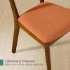 imageBest Choice Products Dining Chairs Set of 2 MidCentury Modern Upholstered Wood Armless wSeat Cushion Padded Backrest  WalnutCreamWalnutBurnt Orange