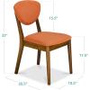 imageBest Choice Products Dining Chairs Set of 2 MidCentury Modern Upholstered Wood Armless wSeat Cushion Padded Backrest  WalnutCreamWalnutBurnt Orange