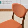 imageBest Choice Products Dining Chairs Set of 2 MidCentury Modern Upholstered Wood Armless wSeat Cushion Padded Backrest  WalnutCreamWalnutBurnt Orange