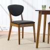 imageBest Choice Products Dining Chairs Set of 2 MidCentury Modern Upholstered Wood Armless wSeat Cushion Padded Backrest  WalnutCreamWalnutCharcoal