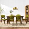 imageBest Choice Products Dining Chairs Set of 2 MidCentury Modern Upholstered Wood Armless wSeat Cushion Padded Backrest  WalnutCreamWalnutCream