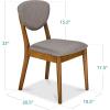 imageBest Choice Products Dining Chairs Set of 2 MidCentury Modern Upholstered Wood Armless wSeat Cushion Padded Backrest  WalnutCreamWalnutMedium Gray