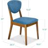 imageBest Choice Products Dining Chairs Set of 2 MidCentury Modern Upholstered Wood Armless wSeat Cushion Padded Backrest  WalnutCreamWalnutOcean Blue