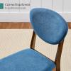 imageBest Choice Products Dining Chairs Set of 2 MidCentury Modern Upholstered Wood Armless wSeat Cushion Padded Backrest  WalnutCreamWalnutOcean Blue