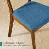 imageBest Choice Products Dining Chairs Set of 2 MidCentury Modern Upholstered Wood Armless wSeat Cushion Padded Backrest  WalnutCreamWalnutOcean Blue