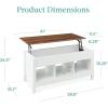 imageBest Choice Products Lift Top Coffee Table with Hidden Storage Accent Table Furniture for Living Room Display Shelves  WhiteBrownWhiteBrown