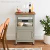imageBest Choice Products Rolling Kitchen Island Cart Single Door Cabinet wDrawer Sliding Tray Hidden Outlet Hooks ampamp Lockable Wheels  Midnight BlueMidnight Blue