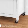 imageBest Choice Products Rolling Kitchen Island Cart Single Door Cabinet wDrawer Sliding Tray Hidden Outlet Hooks ampamp Lockable Wheels  Midnight BlueWhite
