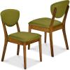 imageBest Choice Products Dining Chairs Set of 2 MidCentury Modern Upholstered Wood Armless wSeat Cushion Padded Backrest  WalnutCreamWalnutOlive