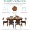 imageBest Choice Products 7Piece Wooden Dining Room Table Set MidCentury Modern Kitchen Table w 6 Chairs Upholstered Cushions Curved Backrests Rounded Table Corners  WalnutGrayWalnutCharcoal