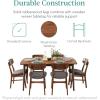 imageBest Choice Products 7Piece Wooden Dining Room Table Set MidCentury Modern Kitchen Table w 6 Chairs Upholstered Cushions Curved Backrests Rounded Table Corners  WalnutGrayWalnutGray