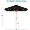 imageBest Choice Products 9ft Deep Square Solar Powered LED Lighted Patio Umbrella wWoodgrain Pattern UVResistant Fabric Hand Crank  Navy BlueBlack