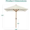 imageBest Choice Products 9ft Deep Square Solar Powered LED Lighted Patio Umbrella wWoodgrain Pattern UVResistant Fabric Hand Crank  Navy BlueIvory