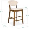 imageBest Choice Products Bar Stool Set of 2 MidCentury Modern Upholstered Wood Armless Counter Height wSeat Cushion Backrest  WalnutGrayWalnutCream