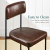 imageBest Choice Products Faux Leather Dining Chair Set of 2 Standard Height Metal Frame Padded Cushions for Kitchen and Dining  Camel BrownMocha Brown