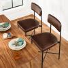 imageBest Choice Products Faux Leather Dining Chair Set of 2 Standard Height Metal Frame Padded Cushions for Kitchen and Dining  Camel BrownMocha Brown