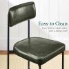 imageBest Choice Products Faux Leather Dining Chair Set of 2 Standard Height Metal Frame Padded Cushions for Kitchen and Dining  Camel BrownMoss Green
