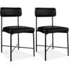 imageBest Choice Products Faux Leather Dining Chair Set of 2 Standard Height Metal Frame Padded Cushions for Kitchen and Dining  Camel BrownMidnight Black