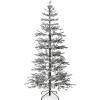 imageBest Choice Products PreLit Sparse Christmas Tree 6ft Artificial Flocked Pine Holiday Dcor Aspen Noble Fir White ampamp Multicolor LED Lights GreenBlack