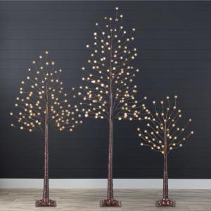 imageBest Choice Products 4ft 6ft and 8ft Lighted Birch Tree 3Pk wLED Lights 12 Color Options wWarm White for Home Festival Party Holiday Christmas Decoration Indoor and Outdoor Decor  BrownBrown