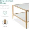 imageBest Choice Products 32 Square Glass Coffee Table Large 2Tier Accent Furniture for Living Room Bedroom wMetal Frame Glass Shelves  GoldGold