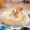 imageBest Choice Products 45in Dog Bed SelfWarming Plush Shag Fur Donut Calming Pet Bed Cuddler wWaterResistant Lining Raised Rim  BrownBrown