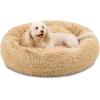 imageBest Choice Products 45in Dog Bed SelfWarming Plush Shag Fur Donut Calming Pet Bed Cuddler wWaterResistant Lining Raised Rim  BrownBrown