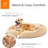 imageBest Choice Products 45in Dog Bed SelfWarming Plush Shag Fur Donut Calming Pet Bed Cuddler wWaterResistant Lining Raised Rim  BrownBrown