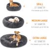 imageBest Choice Products 45in Dog Bed SelfWarming Plush Shag Fur Donut Calming Pet Bed Cuddler wWaterResistant Lining Raised Rim  BrownGray