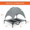 imageBest Choice Products 48in Elevated Cooling Dog Bed Outdoor Raised Mesh Pet Cot wRemovable Canopy Shade Tent Carrying Bag Breathable Fabric  GrayGray