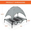 imageBest Choice Products 48in Elevated Cooling Dog Bed Outdoor Raised Mesh Pet Cot wRemovable Canopy Shade Tent Carrying Bag Breathable Fabric  GrayGray