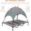 imageBest Choice Products 48in Elevated Cooling Dog Bed Outdoor Raised Mesh Pet Cot wRemovable Canopy Shade Tent Carrying Bag Breathable Fabric  GrayGray