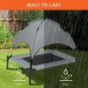 imageBest Choice Products 48in Elevated Cooling Dog Bed Outdoor Raised Mesh Pet Cot wRemovable Canopy Shade Tent Carrying Bag Breathable Fabric  GrayGray