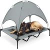 imageBest Choice Products 48in Elevated Cooling Dog Bed Outdoor Raised Mesh Pet Cot wRemovable Canopy Shade Tent Carrying Bag Breathable Fabric  GrayGray