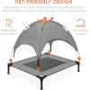 imageBest Choice Products 48in Elevated Cooling Dog Bed Outdoor Raised Mesh Pet Cot wRemovable Canopy Shade Tent Carrying Bag Breathable Fabric  GrayGray