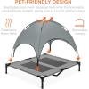imageBest Choice Products 48in Elevated Cooling Dog Bed Outdoor Raised Mesh Pet Cot wRemovable Canopy Shade Tent Carrying Bag Breathable Fabric  GrayGray