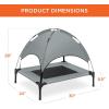 imageBest Choice Products 48in Elevated Cooling Dog Bed Outdoor Raised Mesh Pet Cot wRemovable Canopy Shade Tent Carrying Bag Breathable Fabric  GrayGray