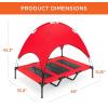 imageBest Choice Products 48in Elevated Cooling Dog Bed Outdoor Raised Mesh Pet Cot wRemovable Canopy Shade Tent Carrying Bag Breathable Fabric  GrayRed