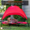 imageBest Choice Products 48in Elevated Cooling Dog Bed Outdoor Raised Mesh Pet Cot wRemovable Canopy Shade Tent Carrying Bag Breathable Fabric  GrayRed
