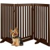 imageBest Choice Products 315in 3Panel Freestanding Wooden Pet Gate wWalk Through Door Adjustable Pen Support Feet  Espresso