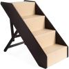 imageBest Choice Products 4Step Foldable Adjustable NonSlip Wide Wooden Pet Stairs for Living Room Bedroom Dog ampamp Cat Sizes Small Medium Large wCarpet No Assembly Ideal for Injured Elderly Pets4Step