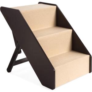 imageBest Choice Products 4Step Foldable Adjustable NonSlip Wide Wooden Pet Stairs for Living Room Bedroom Dog ampamp Cat Sizes Small Medium Large wCarpet No Assembly Ideal for Injured Elderly Pets3Step