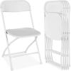 imageBest Choice Products Set of 4 Plastic Folding Chairs Portable Stacking Indoor Outdoor Seating for Home Yard Garden Parties Events wNonSlip Feet 350lb Weight Capacity  WhiteWhite