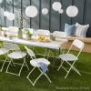 imageBest Choice Products Set of 4 Plastic Folding Chairs Portable Stacking Indoor Outdoor Seating for Home Yard Garden Parties Events wNonSlip Feet 350lb Weight Capacity  WhiteWhite