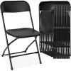 imageBest Choice Products Set of 4 Plastic Folding Chairs Portable Stacking Indoor Outdoor Seating for Home Yard Garden Parties Events wNonSlip Feet 350lb Weight Capacity  WhiteBlack