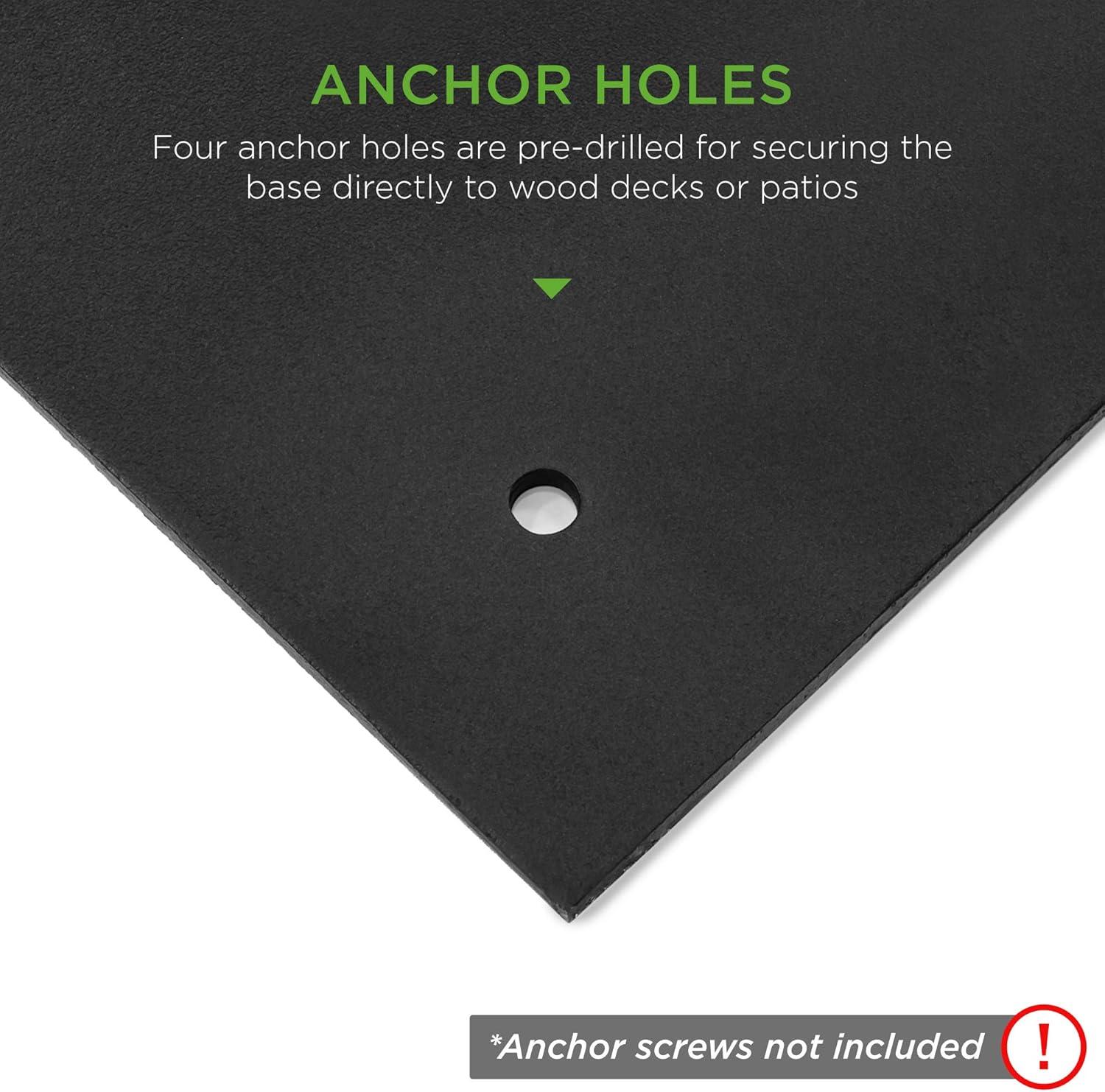 imageBest Choice Products 385lb Steel Umbrella Base Square Weighted Patio Stand for Outdoor Backyard Market Umbrellas Sun Shade wTightening Knob and Anchor Holes  Black